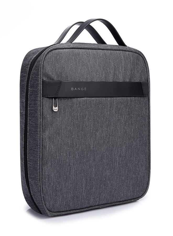 Red Lemon BANGE Men & Women The Hanging Toiletry Bag | 3 Split Black Travel Pouch Accessories Grooming Organizer Kit with Hook (Grey) - Image 1